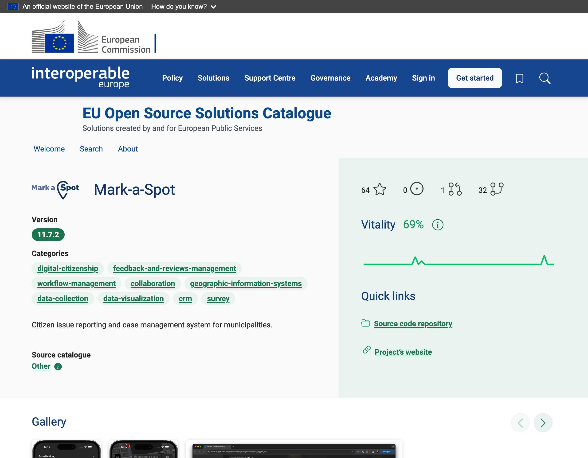 Mark-a-Spot Listed in EU Open Source Solutions Catalogue
