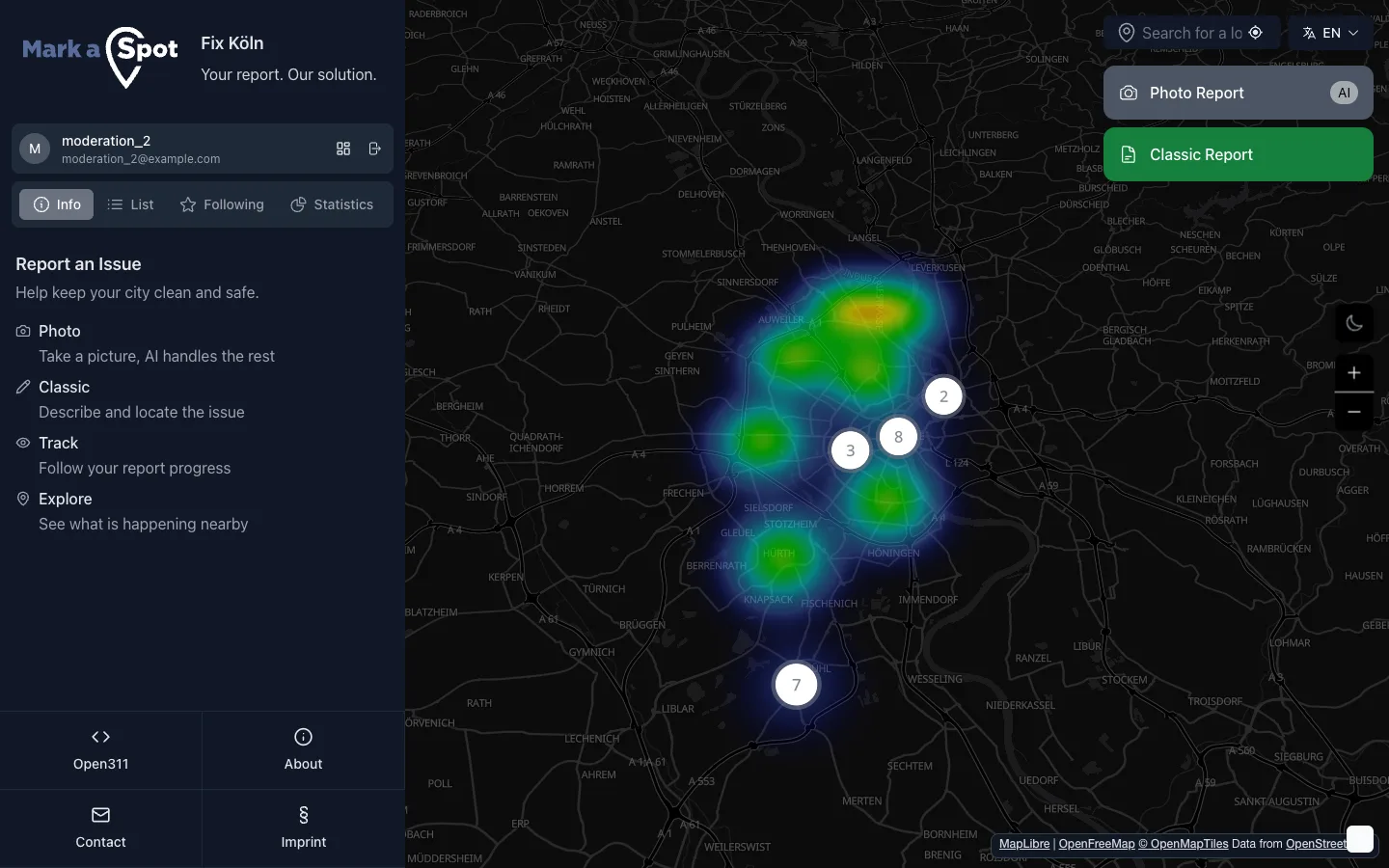 Application de signalement citoyen avec carte interactive des incidents
