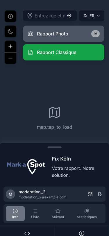 Plateforme de Signalement Citoyen - Vue Mobile avec Carte
