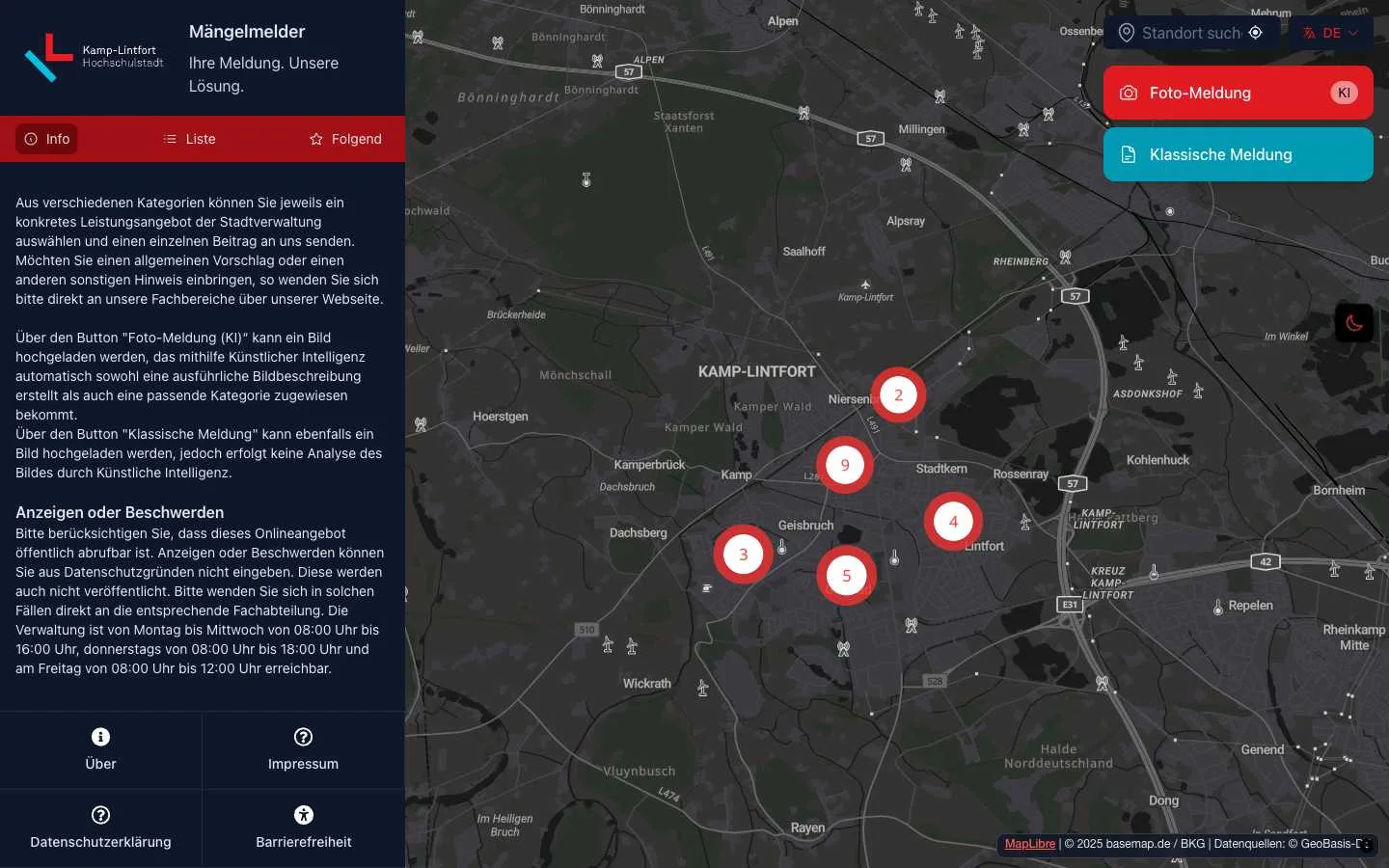 Système de gestion des incidents municipaux - Kamp-Lintfort, Allemagne