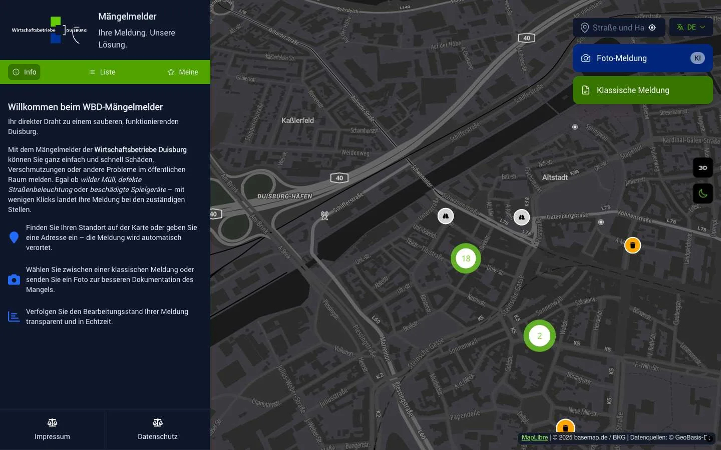 Gestion des demandes citoyennes pour services publics - WBD Duisburg